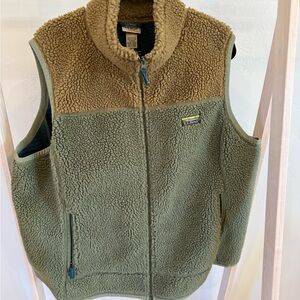 L.L. Bean Tan and Blue Fleece Jacket